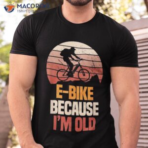 electric bicycle retro vintage e bike cyclist old biker shirt tshirt