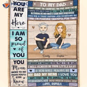 eski personalized dad you are my hero blanket 0