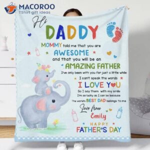 Eski Personalized Hi Daddy Blanket From Baby For Dad To Be New Dad For First Father