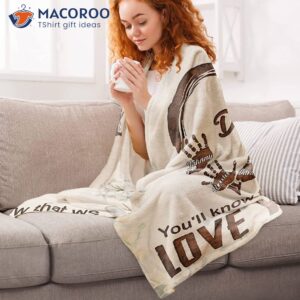 Eski Personalized Whenever You Touch This Heart Papa Blanket
