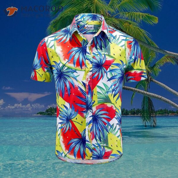 Euow Men’s Hawaiian Shirt Summer Beach Dress