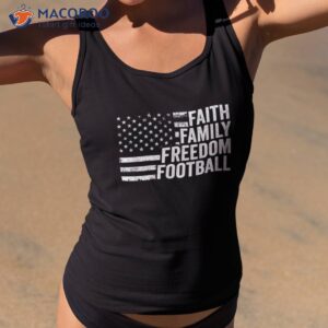 faith family freedom football player coach american flag shirt tank top 2