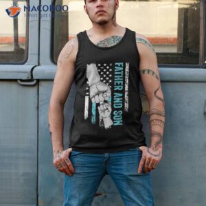 father and son american flag matching fathers day shirt tank top 2