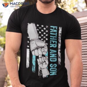 father and son american flag matching fathers day shirt tshirt