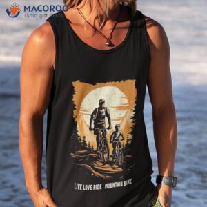 father and son mountain bike bikers father s day gift shirt tank top