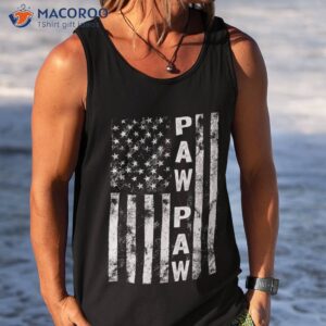 fathers day paw shirt america flag gift for tank top