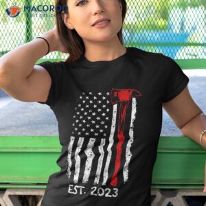 firefighter est 2023 graduation 23 fire academy exam us flag shirt tshirt 1