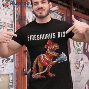 Firefighter T Rex Dinosaur Kids Gifts Shirt For Fireman Boys