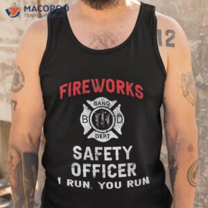 fireworks safety director firefighter america red pyro shirt tank top