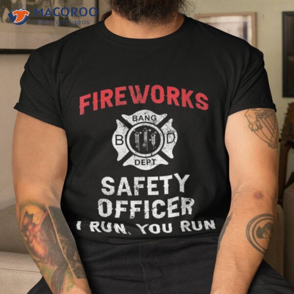 Fireworks Safety Director Firefighter America Red Pyro Shirt