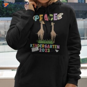 first day of kindergarten giraffe peace 2023 shirt hoodie 2