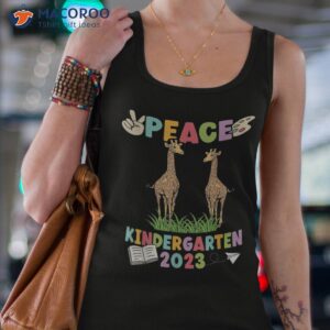 first day of kindergarten giraffe peace 2023 shirt tank top 4