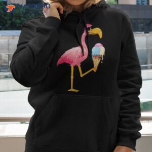 flamingo bird holding cone icecream funny ice cream lover shirt hoodie 2