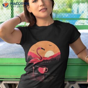 flamingo coffee drinking pink wading bird caf amp atilde amp copy drinker shirt tshirt 1