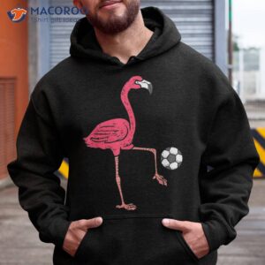 Flamingo Playing Soccer Football Player , Kids Shirt