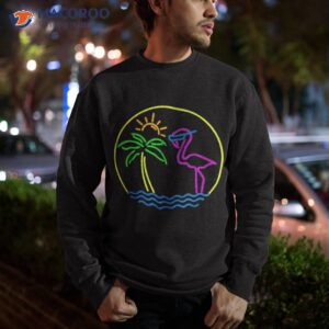 Flamingo Retro 80s Palm Tree Vacation Group Vintage Shirt 2 flamingo retro 80s palm tree vacation group vintage shirt sweatshirt