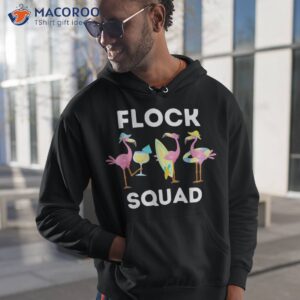 flock squad 3 funny flamingos on the beach girls shirt hoodie 1