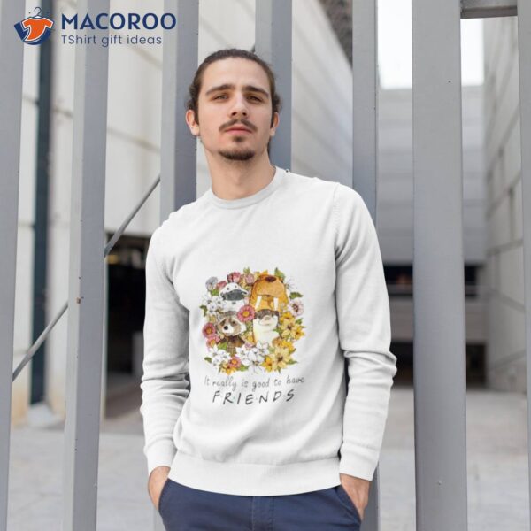 Floral Rocket Racoon It Really Is Good To Have Friends Shirt