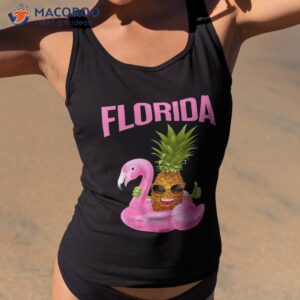 florida pink flamingo pineapple vacation pool float shirt tank top 2