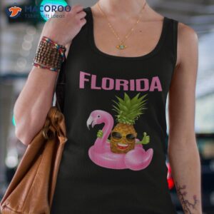 florida pink flamingo pineapple vacation pool float shirt tank top 4