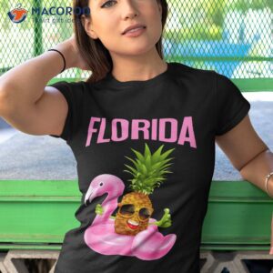 florida pink flamingo pineapple vacation pool float shirt tshirt 1