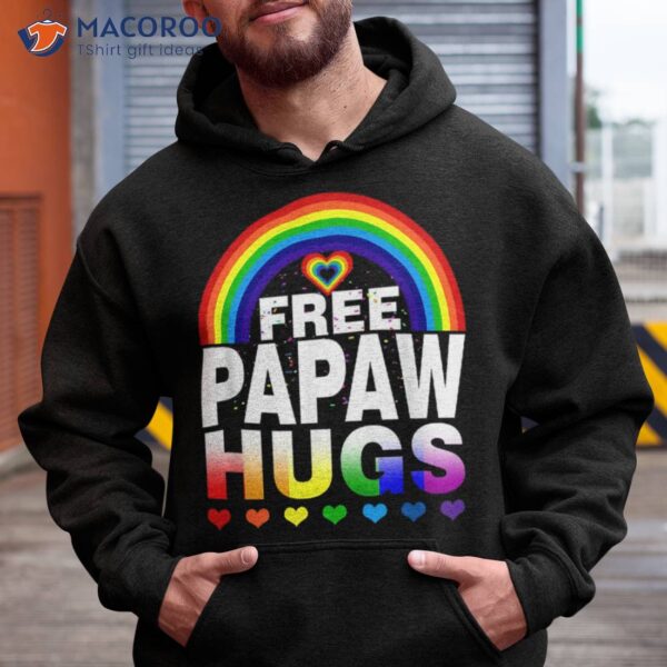 Free Papaw Hugs Tshirt, Dad Rainbow Gay Pride Shirt