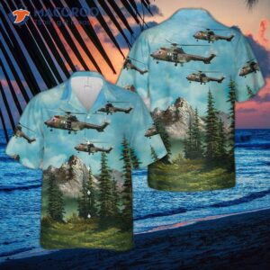 French Army Aerospatiale As-532ul Cougar Hawaiian Shirt