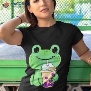 frog drinking bubble tea shirt tshirt 1