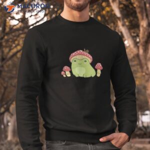frog with mushroom hat and snail cottagecore aesthetic shirt sweatshirt