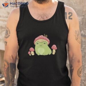 frog with mushroom hat and snail cottagecore aesthetic shirt tank top