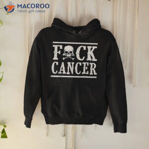 fuck cancer skull and crossbones skeleton breast shirt hoodie