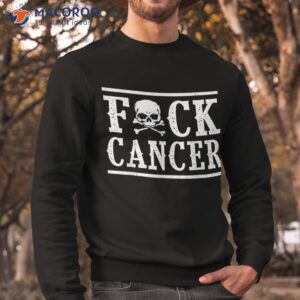 fuck cancer skull and crossbones skeleton breast shirt sweatshirt