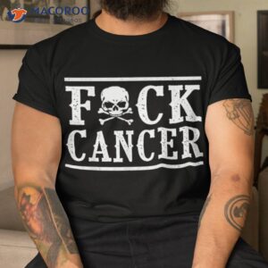 fuck cancer skull and crossbones skeleton breast shirt tshirt