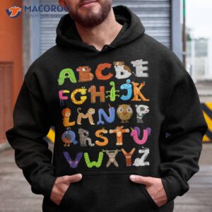 fun animal abcs learn back to school alphabet shirt for kids hoodie