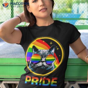 funny cat gay pride shirt rainbow sunglasses lgbtq lgbt tshirt 1