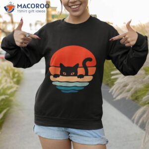 funny cat kitten meme vintage retro sunset peeping curious shirt sweatshirt 1