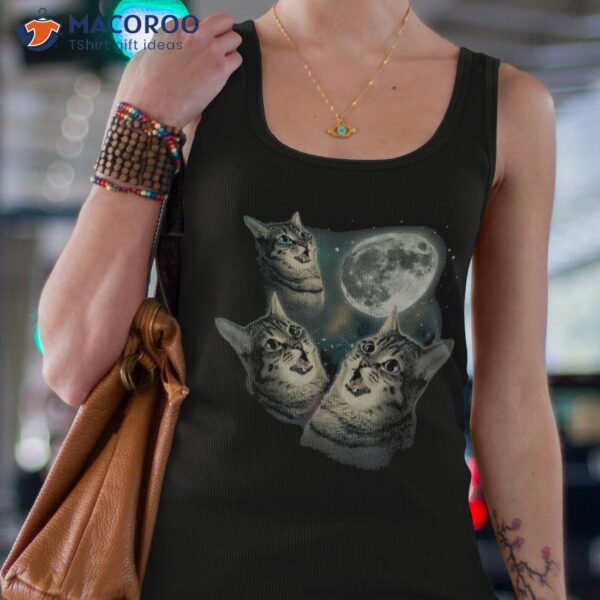 Funny Cat Shirt | Three Moon 3 Wolfs Cute Kitten Graphic