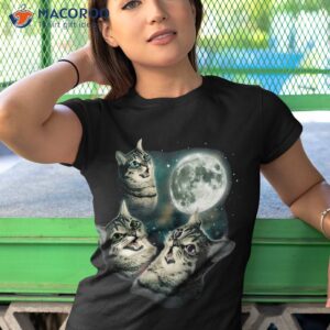 funny cat shirt three moon 3 wolfs cute kitten graphic tshirt 1