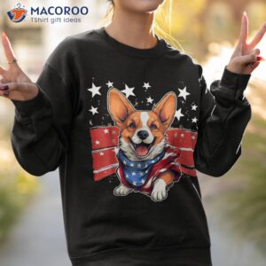 funny corgi dog 4th of july anime stars flag for shirt sweatshirt 2