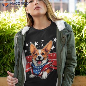 funny corgi dog 4th of july anime stars flag for shirt tshirt 4