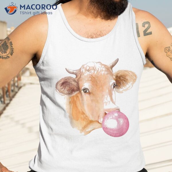 Funny Cow Bubble Gum Not In The Mood Western Farm Animal Shirt