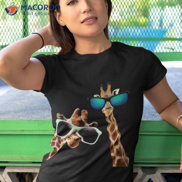 Funny Cute Cool Giraffes Sunglasses Color Giraffe Lovers Shirt