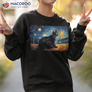 funny cute van gogh starry night cat lovers mom dad shirt sweatshirt 2