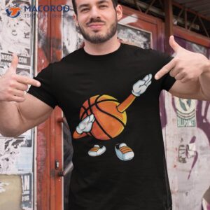 funny dabbing basketball dancing ball game in shoes for boys shirt tshirt 1