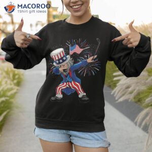 funny dabbing uncle sam ice hockey puck indepedence day boys shirt sweatshirt