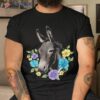 Funny Donkey With Flowers Design Shirt