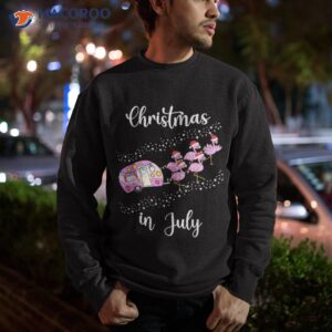 funny flamingo pink retro camping car christmas in july shirt sweatshirt 1