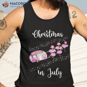 funny flamingo pink retro camping car christmas in july shirt tank top 3