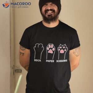 funny hand kitten dog joke game rock paper scissors cat paws shirt tshirt 2