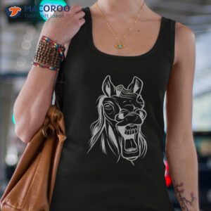 funny horse with face and wide grin fun shirt tank top 4